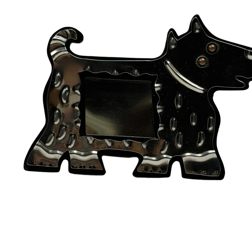 Vintage Memphis style Scottie Dog Metal Picture Frame Scottish Terrier 1980s